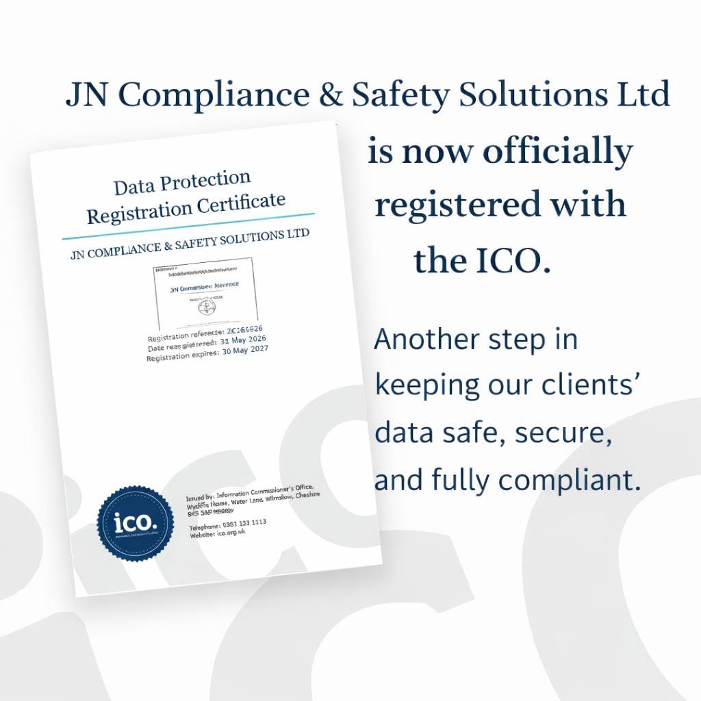 JN Compliance & Safety Solutions Ltd Data Protection Registration Certificate from the ICO